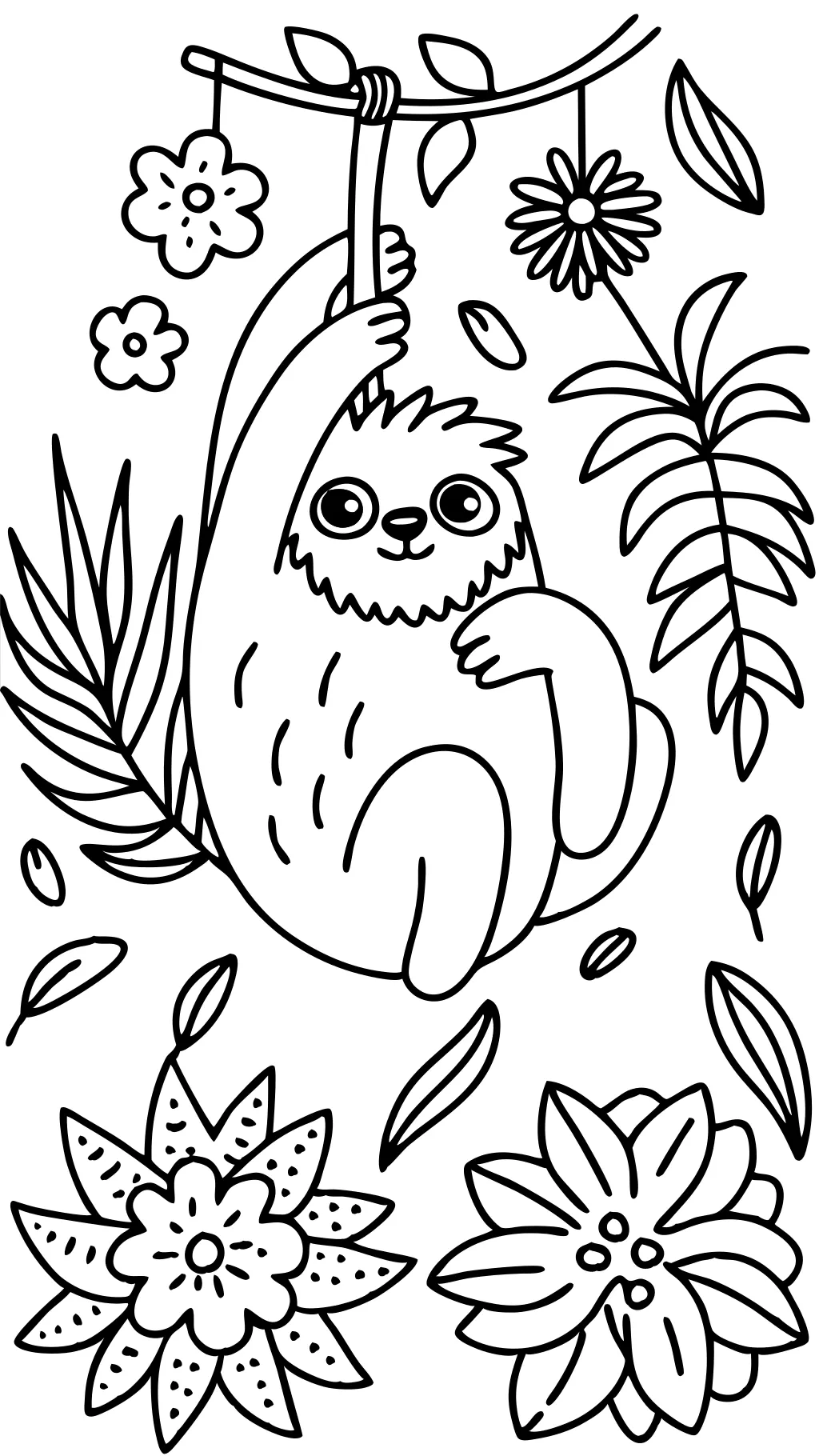 coloring pages of a sloth